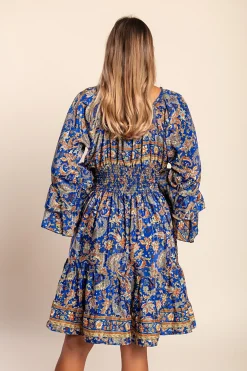 Mini abito con stampa, colore blu royal