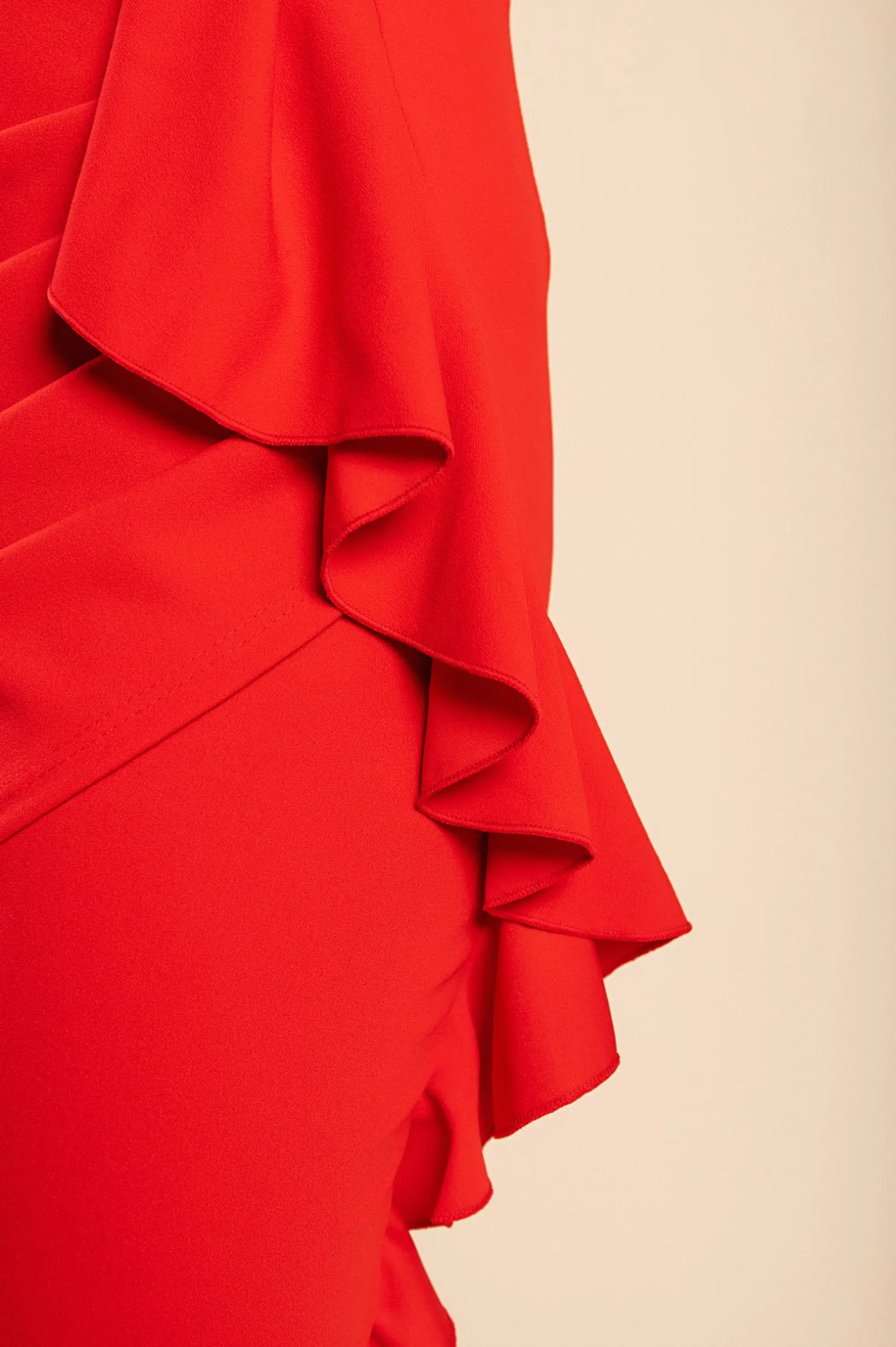 Mini abito elegante a balze Ricaletta, rosso