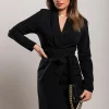 Mini abito elegante a vita larga Rubya, nero