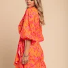 Mini abito elegante con stampa Toretta, fucsia