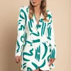 Mini abito elegante con stampa, verde
