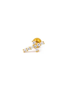 Mini orecchino elegante, colore oro.