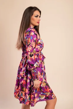 Miniabito elegante stampato, lilla