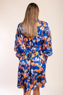 Miniabito elegante stampato, blu