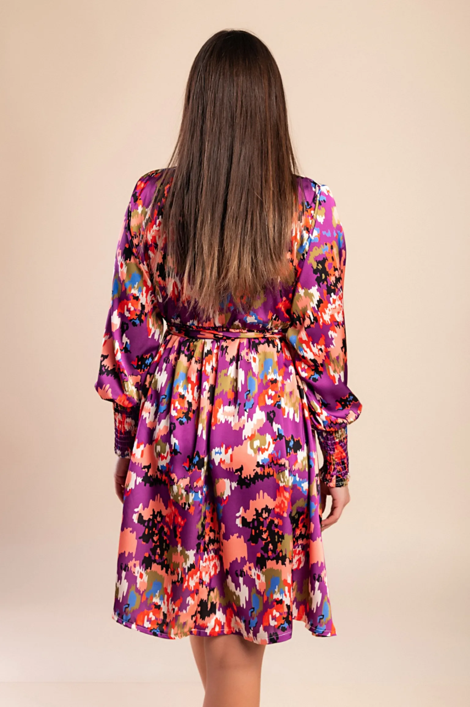 Miniabito elegante stampato, lilla