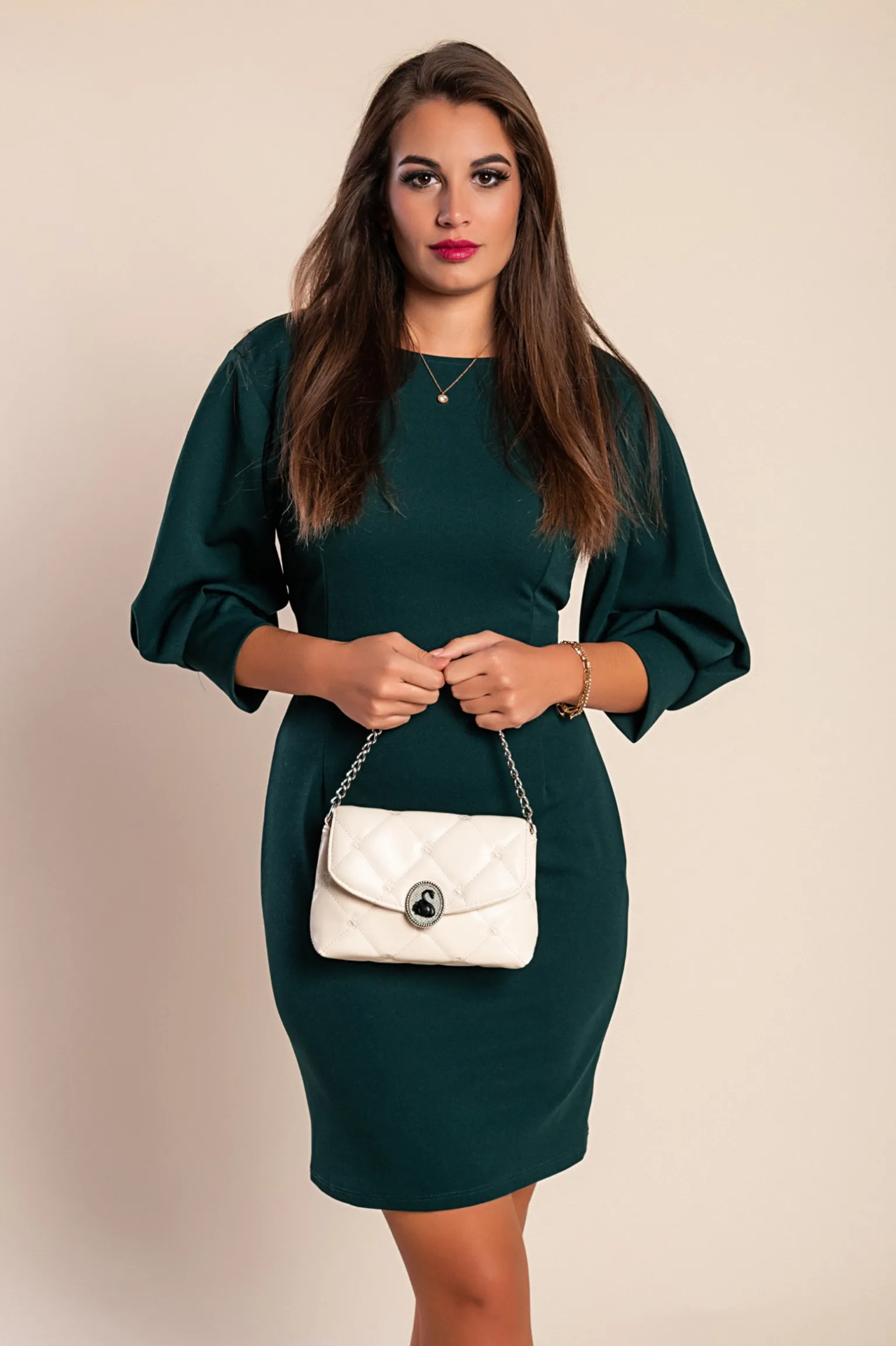 Miniabito elegante Varsavia, verde