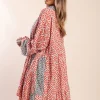 Miniabito in cotone con stampa, rosso