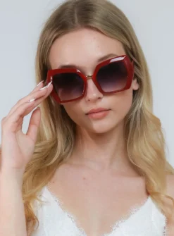 Occhiali da sole moda, ART2180, rosso