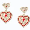 Orecchini eleganti con diamanti decorativi, rossi