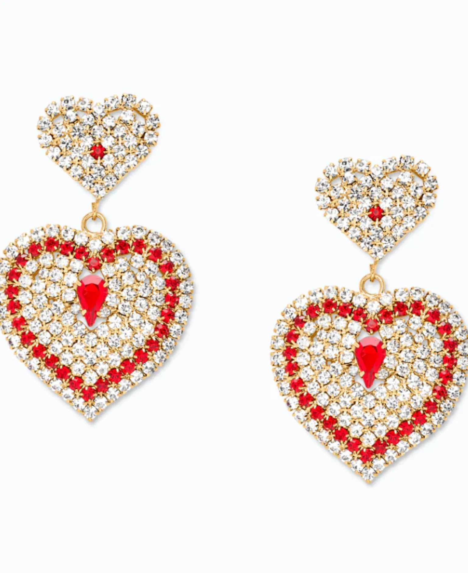 Orecchini eleganti con diamanti decorativi, rossi
