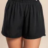 Pantaloncini con elastico in vita, neri