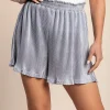 Pantaloncini con elastico in vita, grigio