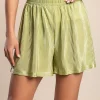 Pantaloncini con elastico in vita, verde chiaro