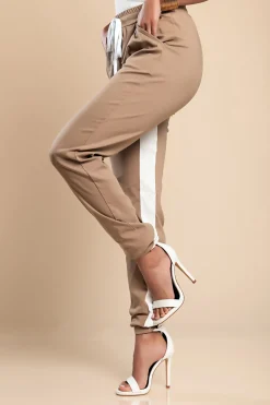 PANTALONE ALLA MODA CON RIGA SUI LATI, ELASTICIZZATE IN VITA  FRIEDA, CACHI