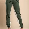 PANTALONE ALLA MODA CON RIGA SUI LATI, ELASTICIZZATE IN VITA  FRIEDA, VERDE
