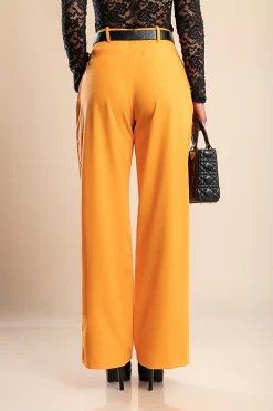 Pantalone elegante a gamba larga, arancione