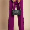 Pantalone elegante con bottoni, fucsia