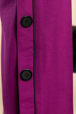 Pantalone elegante con bottoni, fucsia