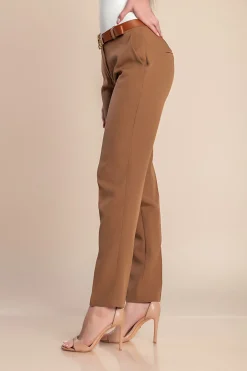 Pantalone lungo elegante con gamba dritta Tordina, cammello