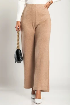 Pantalone lungo elegante, cammello