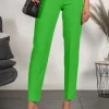 Pantalone lungo elegante con gamba dritta Tordina, verde chiaro