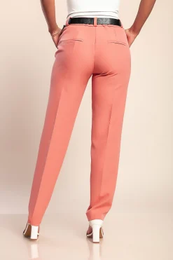 Pantalone lungo elegante con gamba dritta Tordina, salmone