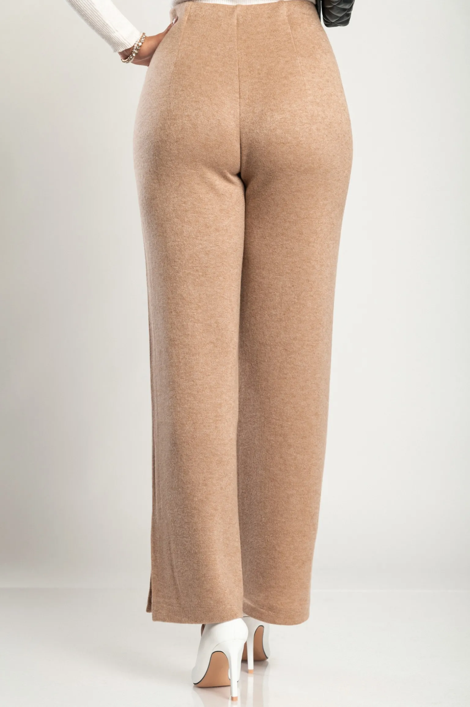 Pantalone lungo elegante, cammello