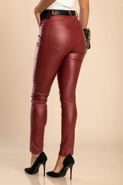 Pantaloni attillati in ecopelle Roda, rosso