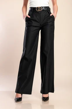 Pantaloni eleganti a vita alta, neri
