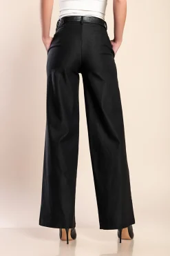 Pantaloni eleganti a vita alta, neri