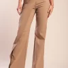 Pantaloni eleganti con balza, beige