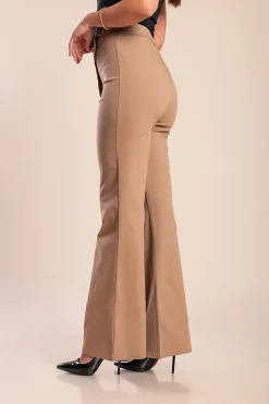 Pantaloni eleganti con balza, beige