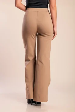 Pantaloni eleganti con balza, beige