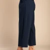 Pantaloni eleganti con gamba dritta, di colore blu