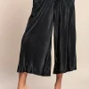 Pantaloni eleganti con pieghe, neri