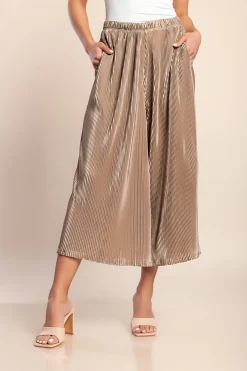 Pantaloni eleganti con pieghe, beige