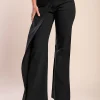 Pantaloni eleganti con volant, neri