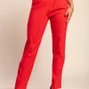 Pantaloni eleganti con volant, rossi