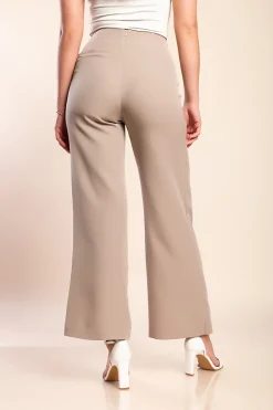 Pantaloni eleganti con volant, beige