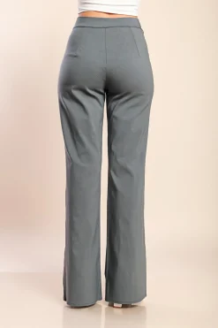 Pantaloni eleganti con volant, grigio