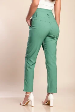 Pantaloni eleganti con volant, menta