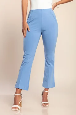 Pantaloni eleganti in cotone, azzurro