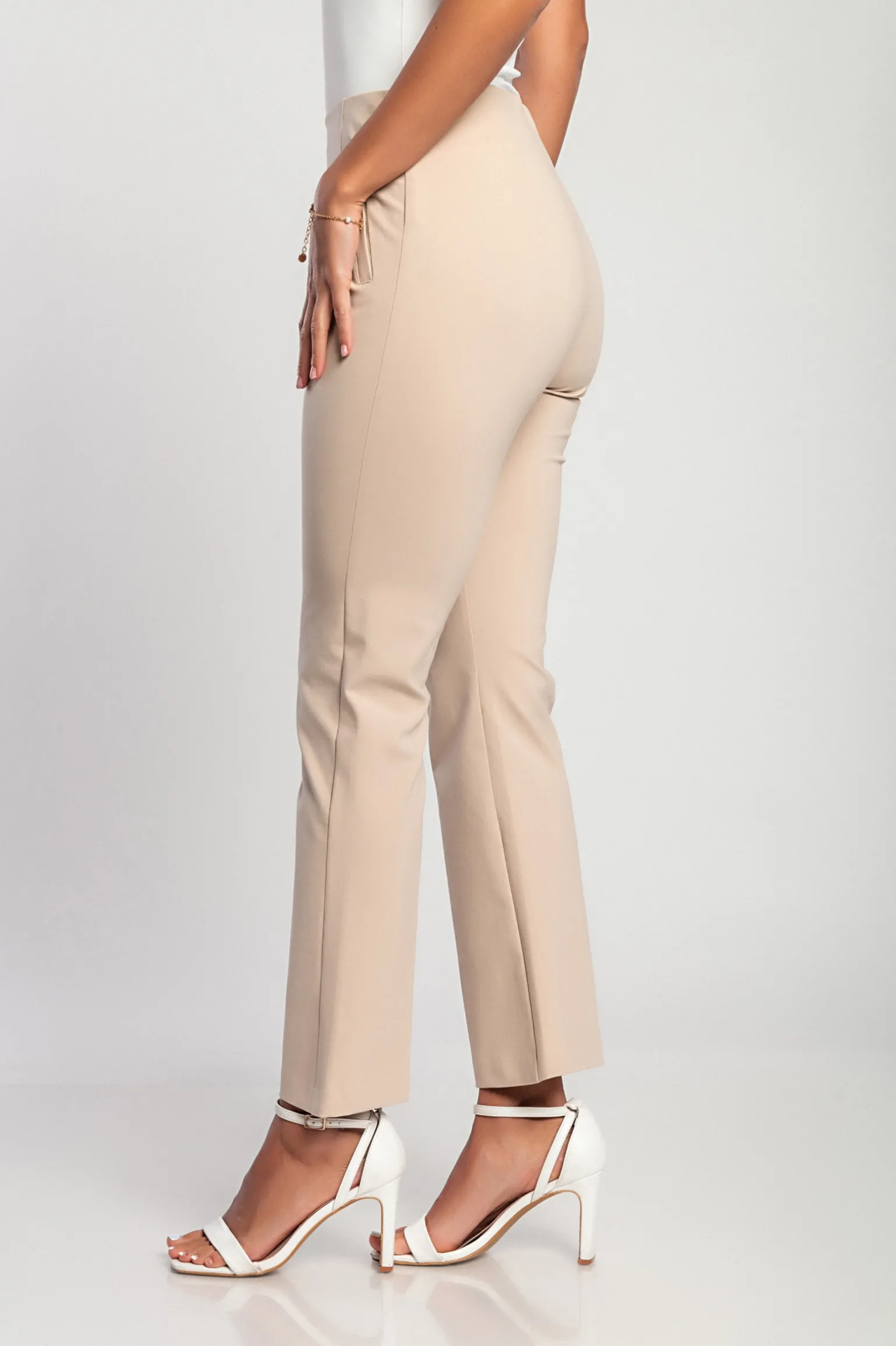 Pantaloni eleganti in cotone, beige
