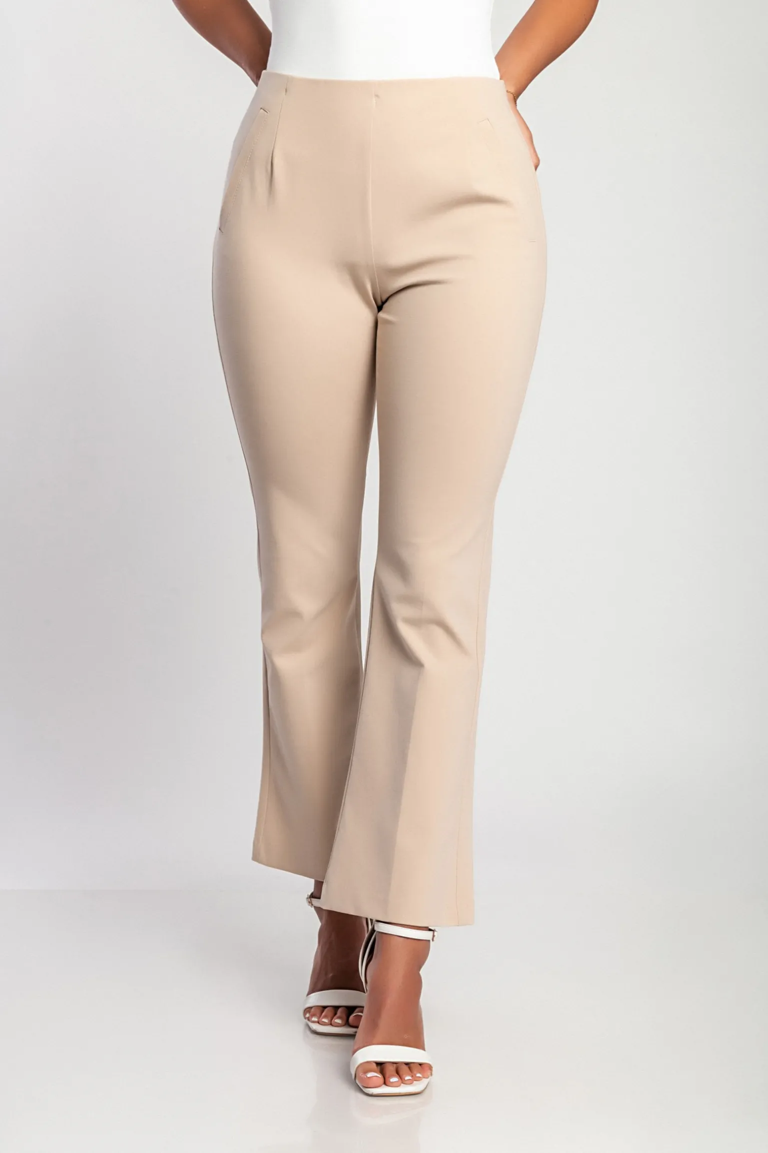Pantaloni eleganti in cotone, beige