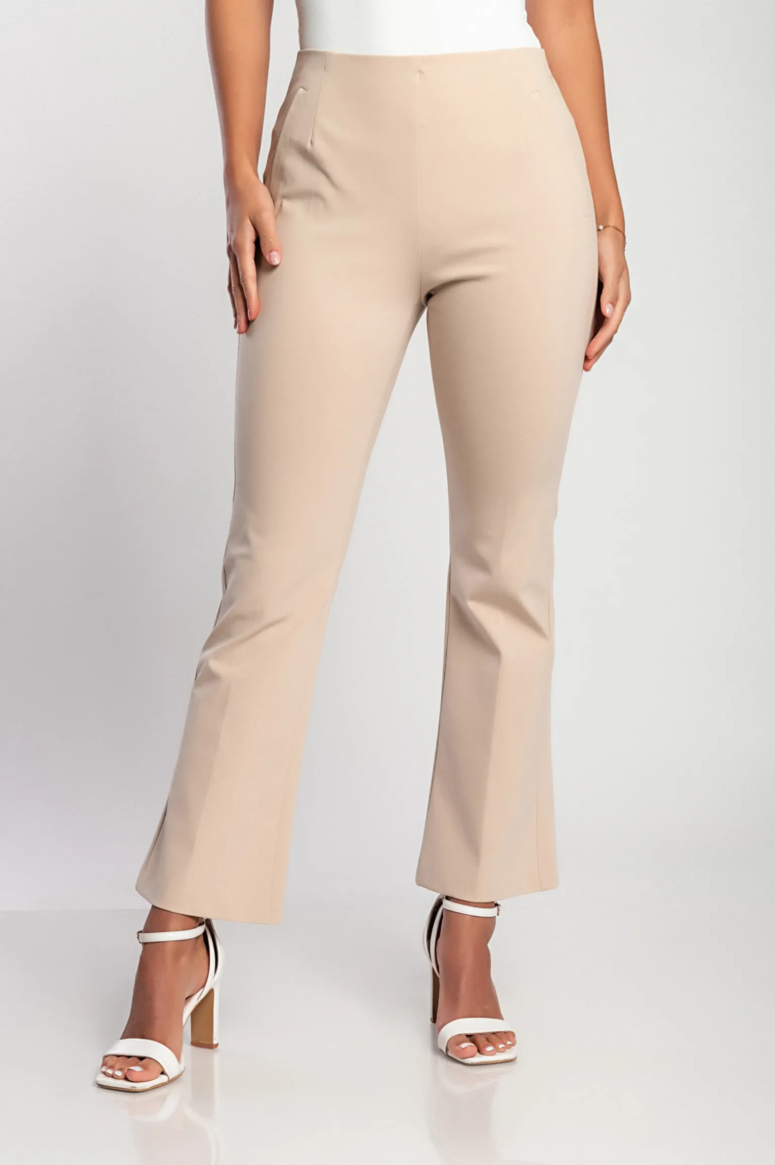 Pantaloni eleganti in cotone, beige