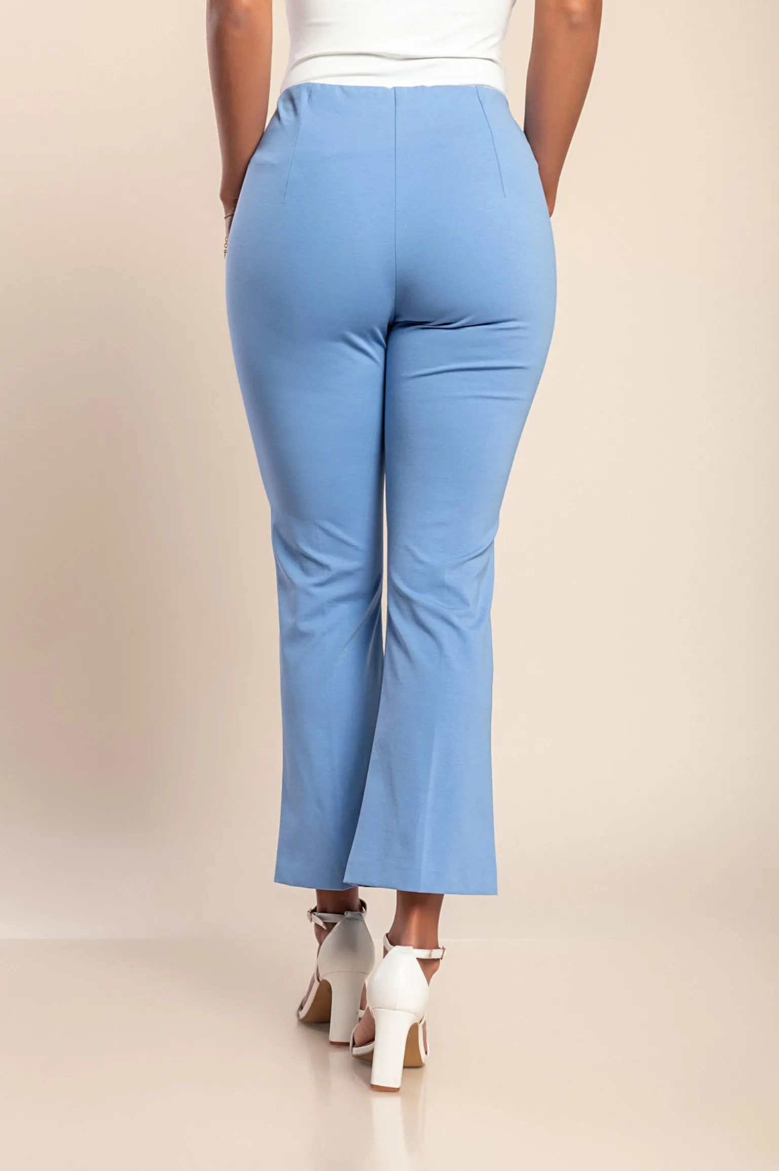 Pantaloni eleganti in cotone, azzurro
