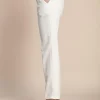 Pantaloni eleganti lunghi con pantalone dritto Tordina, bianco