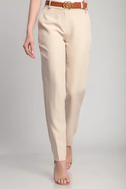 Pantaloni eleganti lunghi con pantalone dritto Tordina, beige