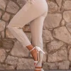 PANTALONI LUNGHI CON TASCHE ED ELASTICO IN VITA AMORY, BEIGE
