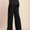 Pantaloni lunghi eleganti con cintura, neri